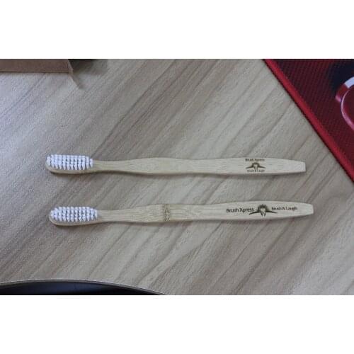 100Pcs/Set Custom Logo Free Flat Handle Travel Environmentally Eco Friendly Adult Or Kid Bamboo Toothbrush