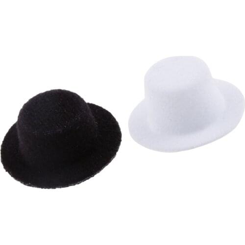 2 Pieces 1:12 Scale Dollhouse Miniature Bowler Doll Hat Kids Prented Toys