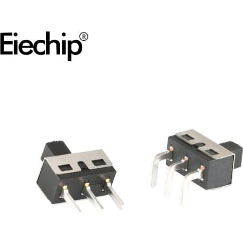 20pcs/lot SS12D06 SS12D10 toggle switches Small Slide Switches 12.7*6.7*6.7MM 3pin 1P2T Mini Vertical Slide ON-OFF
