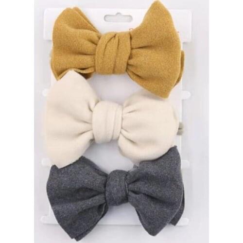 3 Pcs Nylon Baby Headband Bowknot Elastic Hair Band Children Girls Hairband Newborn Head Band
