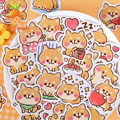 45 Pcs Kawaii Stickers Set Washi Scrapbooks Sticker Set Cute Dog Diy Decorative Stickers Diy Label For Gift Box Packing Album