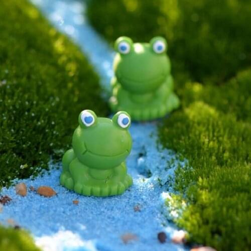 5 Pcs Pond Frog Animal Small Resin Ornament Crafts Pasture Style Mini Statue Figurine Farm Field Decoration