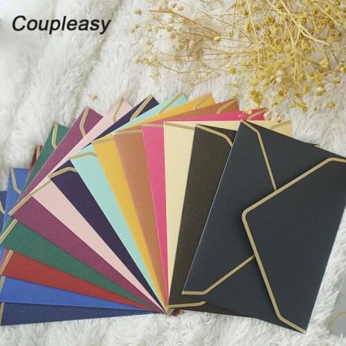 50Pcs 15 Colors Bronzing Paper Gift Envelope High Quality Wedding Party Envelope Business Invitation Card Package 17.5x12.5cm