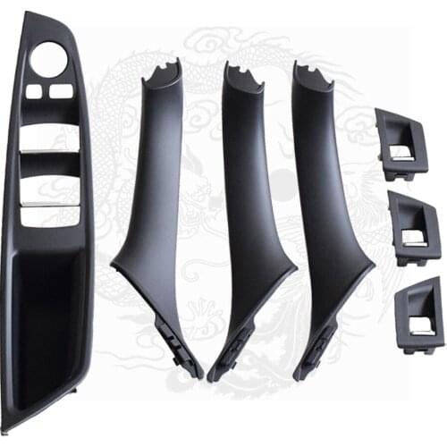 7pcs car interior door window handle cover design For BMW F10 F11 528i 528ix 2011-2013 LHD inner door panel pull replace trim