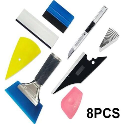 8 pcs/set car protective car film window tint install tool including leaflets scrapers film cutters