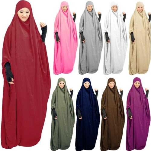 Abaya Prayer Dress Muslim Women Long Khimar Full Cover Hooded Maxi Islamic Clothing Garment Ramadan Robe Kaftan Jilbab Djellaba