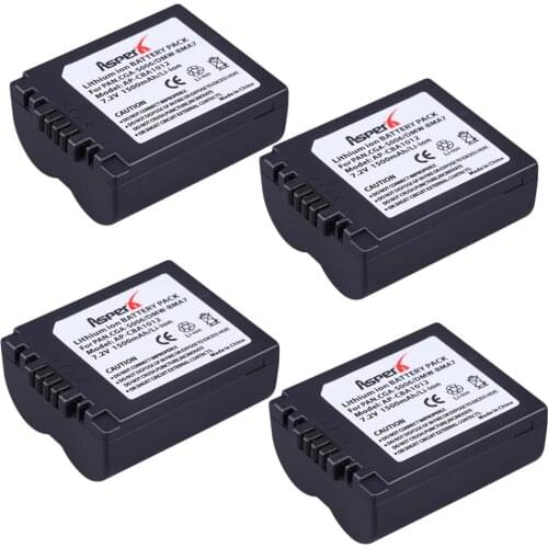 4Pcs 1500mAh CGA-S006 CGR CGA S006E S006 S006A DMW-BMA7 DMW BMA7 Battery for Panasonic DMC FZ7 FZ8 FZ18 FZ28 FZ30 FZ35 FZ38 FZ50