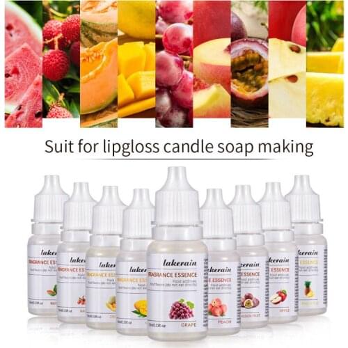 Fruit Scent Flavoring Essence Oil Drops for Lip Gloss Base DIY Handmade Lipstick Cosmetic Vegan Food Grade Raw Material 10ml