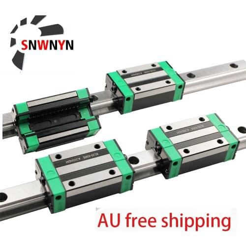 AU Free Shipping HGR15 HGR20 Square Linear Guide Rail 2pc+4pcs HGH15CA/HGW15CC HGH20CA/HGW20CC Bearing Slide Block Carriages