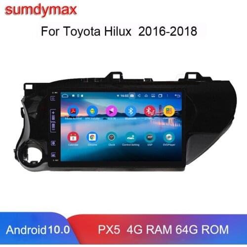 Octa core 4+128G android10 car multimedia player for toyota hilux 2016-2020 gps navigation car radio stereo DSP carplay headunit