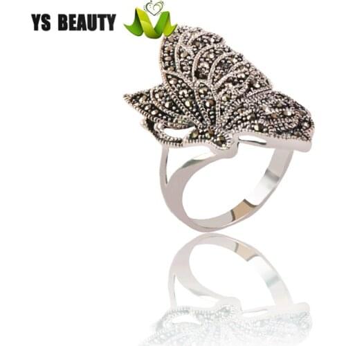 Butterfly modeling 925 sterling silver ring Thai silver craft handmade individual ring fashion girl party dress with jewelry
