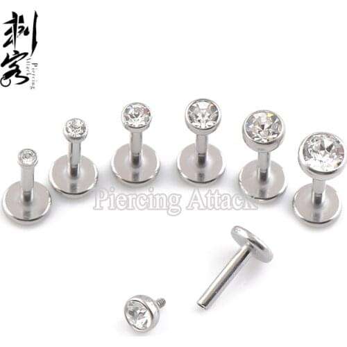 Clear color 18G Triple Forward Helix Internally Threaded Labret