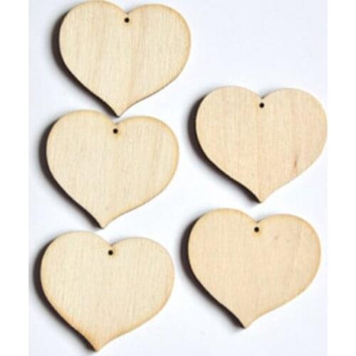 Laser cut wood craft heart keychain custom keychain 50*50mm