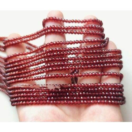 AAAA LOOSE BEADS red Garnet ROUNDEL faceted 3mm Wholesale for DIY jewelry necklace 32cm