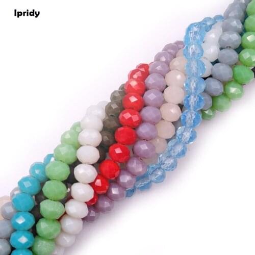 50pcs/lot 6mm 48 Cutting Tyre Crystal Beads Charm Faceted Glass Beads Loose Spacer Bead for DIY Jewelry Making