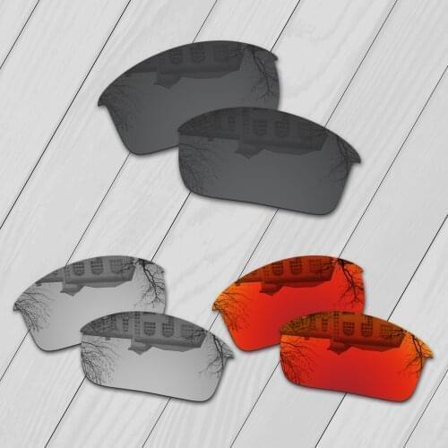E.O.S 3 Pairs Black & Silver & Fire Red Polarized Replacement Lenses for Oakley Bottlecap Sunglasses