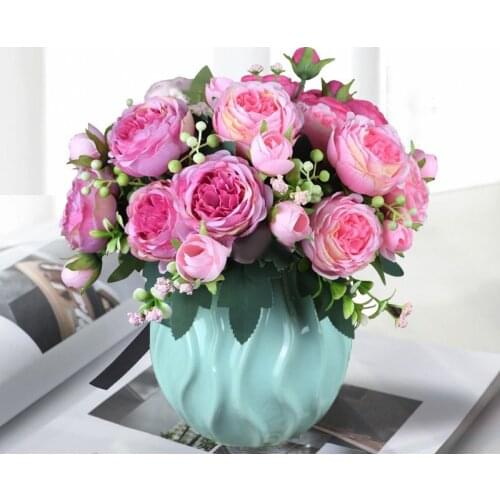 Artificial Rose Peony Silk Flowers Wedding Party Table Arrangements Festival Gift Decoration Festival Wedding Fake Flowers Decor