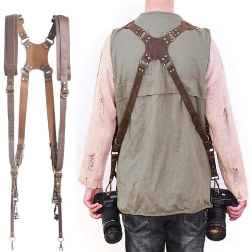 Leather Camera Strap Dslr Neck Strap Accessories Fashion Adjustable Camera Strap Vintage Suitable For Nikon Canon Camera Harness