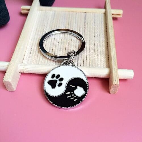 Round pendant keychains car Tag key pendants best friend gift Pet key ring Wholesale cheap keychains man Gossip TAB key chain