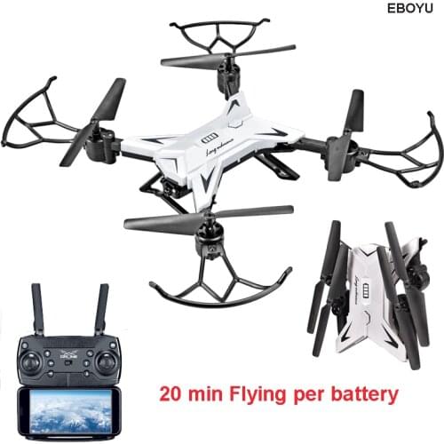 XKY KY601s 2.4Ghz RC Fold Drone Selfie Drone w/ Wifi FPV HD Camera Altitude Hold & Headless Mode RC Quadcopter Drone-20 min Fly