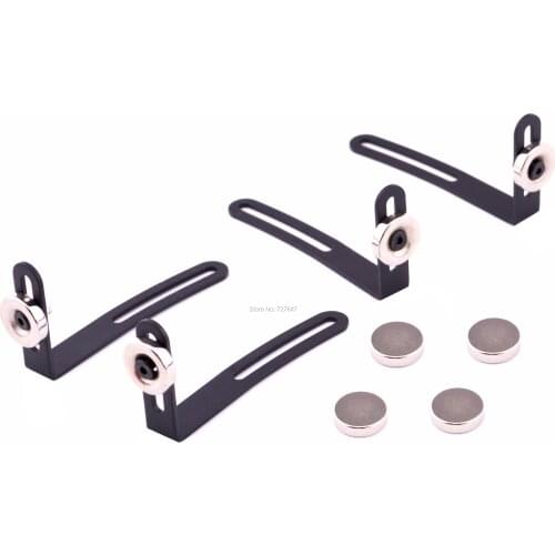 4Pcs Metal Shell Body Mount L-Bracket with Magnet for Axial SCX10 1/10 Scale RC Car Crawler Black