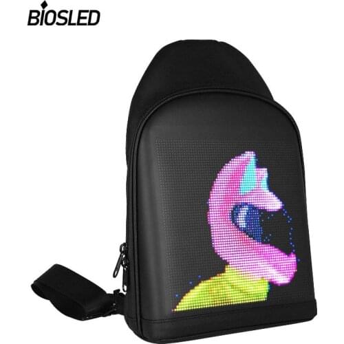 2021 Outdoor LED Display Screen Mens Shoulder Bag Light Advertising Wifi Control Walking Messenger Bags Wireless For Man Unisex