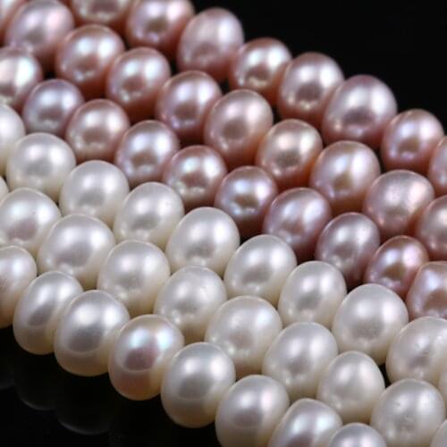 Natural Freshwater Pearl All Round Pearl White / Purple For Making Necklaces Bracelets And Earrings 5-6mm