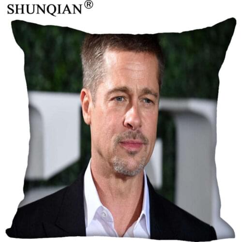 Brad Pitt Pillowcase Square Zippered Home Decorative Pillow Cover Wedding Custom Gift For Two Sides Printed