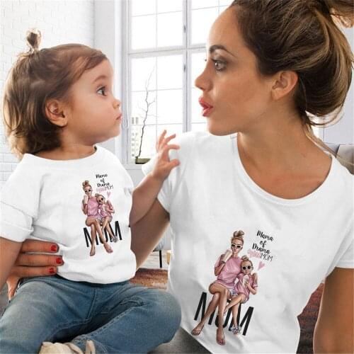 Matching Family Outfits Super Mom and Daughter Print Girls T-shirt Mothers day Present Clothes Kids&Woman Funny Tshirt 2021