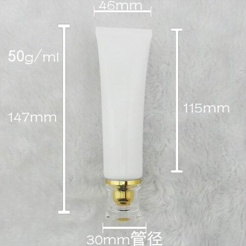 Wholesale 50ML Sunscreen cream Tube,50G white Cream Tube with arcylic round shaped lid,50ml Cosmetic Soft Tubes For eye cream