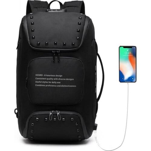 Raged Sheep New Female USB Waterproof Oxford Daypacks Male Multifunctional Anti-theft Computer Shoulder Travel Bags Mochilas