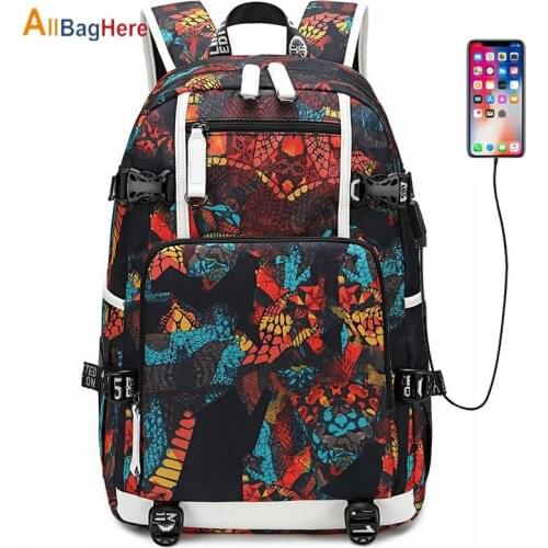 Trendy Letters Print Stylish Travel Backpack For Boy Girl Waterproof Large Capacity USB Charge Bag Men Teenageer School Backpack