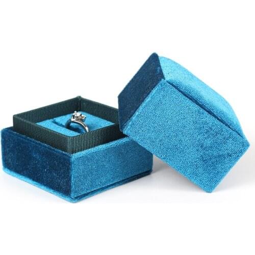 Blue Velet Earrings Box Jewelry Display Storage 6 Colors For Female Rings Necklaces Holder For Valentines Day Birthday Gifts