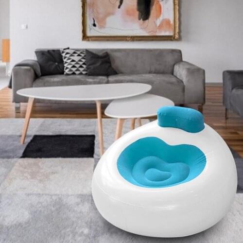 Outdoor Furniture Inflatable Sofa Chair Soft Portable Flocking Air Round Lounge Chair Bedroom Camping Beach Chair Hiking Rest