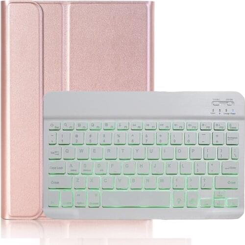 7 Colors Backlit Detachable Keyboard Magnet Smart Cover PU Leather Case for Samsung Galaxy Tab S6 10.5 2019 T860 T865 Tablet+Pen