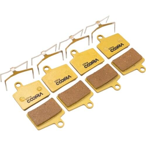 Bicycle Disc Brake Pads for Hayes Dyno, Stroker Ryde Disc Brake, Gold Full Metal, 4 Pairs for 4 Calipers