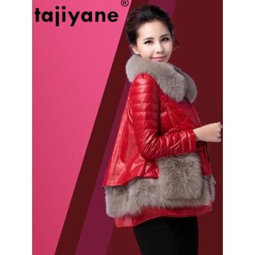 Genuine Jacket Leather Women Sheepskin Real Leather Jacket Fox Fur Collar Winter Coat Women Clothes 2021 Duck Down Jacket PY1515