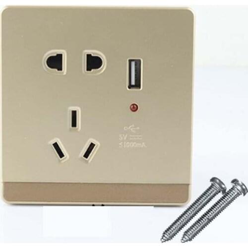 Gold USB Port Wall Socket Charger DC Power Receptacle Outlet Plate AU EU Plug new