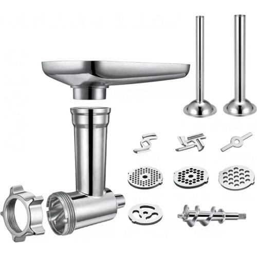 1 Set Stainless Steel Metal Grinder Accessories Sausage Stuffer Filling Kitchen Meat Fittings Tool Accessories Fit For KitchenAi