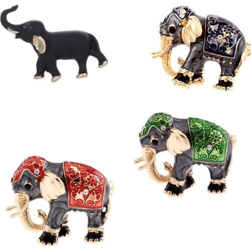 1Pcs Enamel Alloy Little Enamel Black Elephant Brooches Men And Women Suits Collar Brooch Pins Scarf Buckle