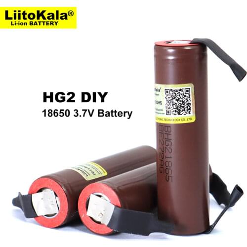 2021 Liitokala new HG2 18650 3000mAh battery 18650HG2 3.6V discharge 20A, dedicated For hg2 batteries + DIY Nickel