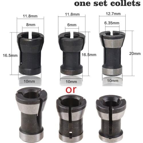 3pcs/set 6mm 6.35mm 8mm Woodworking Router Bit Engraving Machine Milling Cutter Chuck
