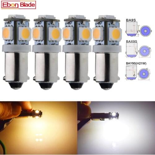 4Pcs BA9S T11 T4W BAX9S H6W BAY9S H21W Bayonet LED Lamp Warm/White Car Motor Instrument Panel Dash Gauge Light Bulbs 6V 12V 24V