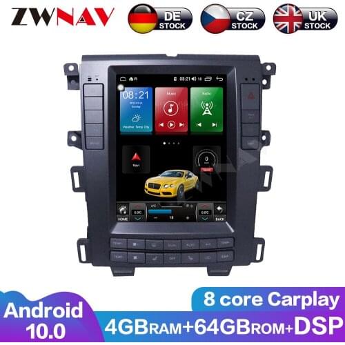 8 core Carplay Android10 4+64G Tesla Screen DSP For Ford Edge 2012-2014 Car Multimedia Player GPS Navi Touch Screen DVD Player
