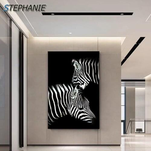 Abstract Black and White Canvas Art Big Animal Painting Decor for Living Room HD Zebra Giraffe Poster and Print Nordic Wall Art