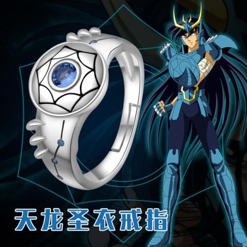 Anime Saint Seiya Shiryu Ring Cos Gift Jewelry S925 Gift Size 7/8/9