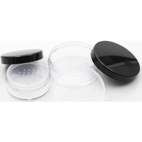 12 xRefillable Empty Powder Pot With Sieve Cosmetic Makeup Jar Container Handheld Portable Sifter with Black Cap 10g 20g 30g 50g