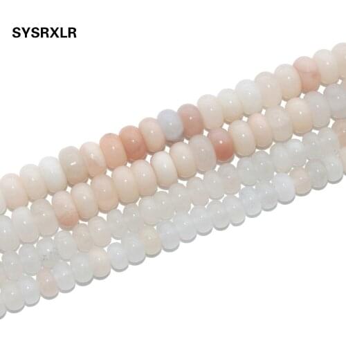 Free Shipping Light Pink Aventurine Stone Beads Natural Stone Spacer Rondelle Beads For Jewelry Making DIY Bracelet 4*7/5*8 MM