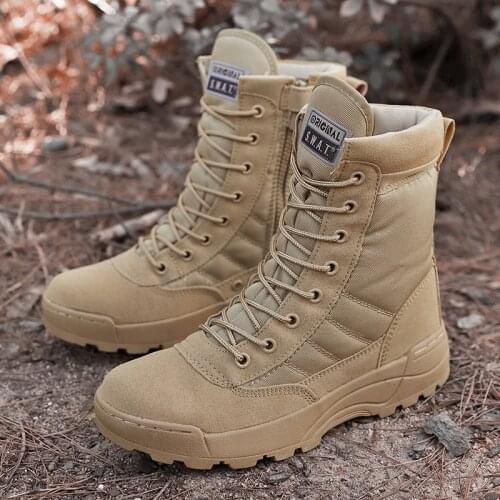 New Autumn Winter Military Boots Outdoor Male Hiking Boots Men Special Force Desert Tactical Combat Ankle Boots Men Work Boots