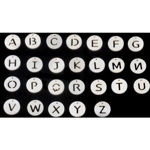 3pcs Mother Of Pearl Shell Beads 26 Capital Letter Charms White Drilled Seashell Jewelry Accessories For Bracelet Necklace DIY